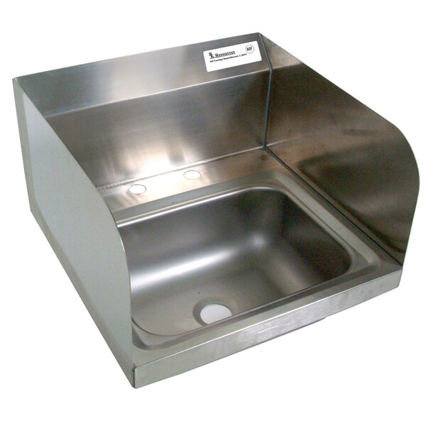 Bk Resources Hank Sink Stainless Steel W/ Side Splashes 2 Holes 1-7/8" DR BKHS-D-1410-SS - main